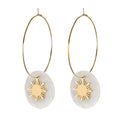 Philippine Sun and Capiz Hoop Earrings