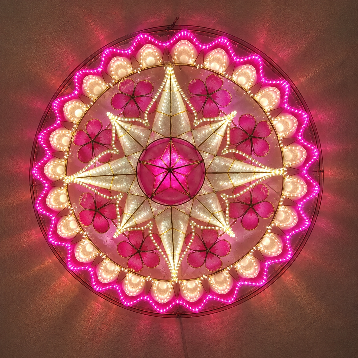 Pink Tala Filipino Capiz Parol Christmas Lantern