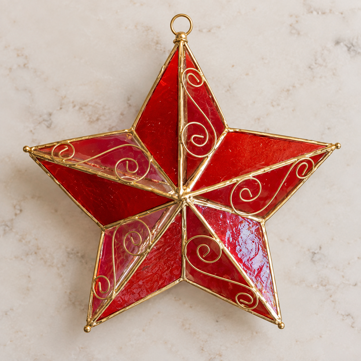 Fancy Star Filipino Capiz Ornament