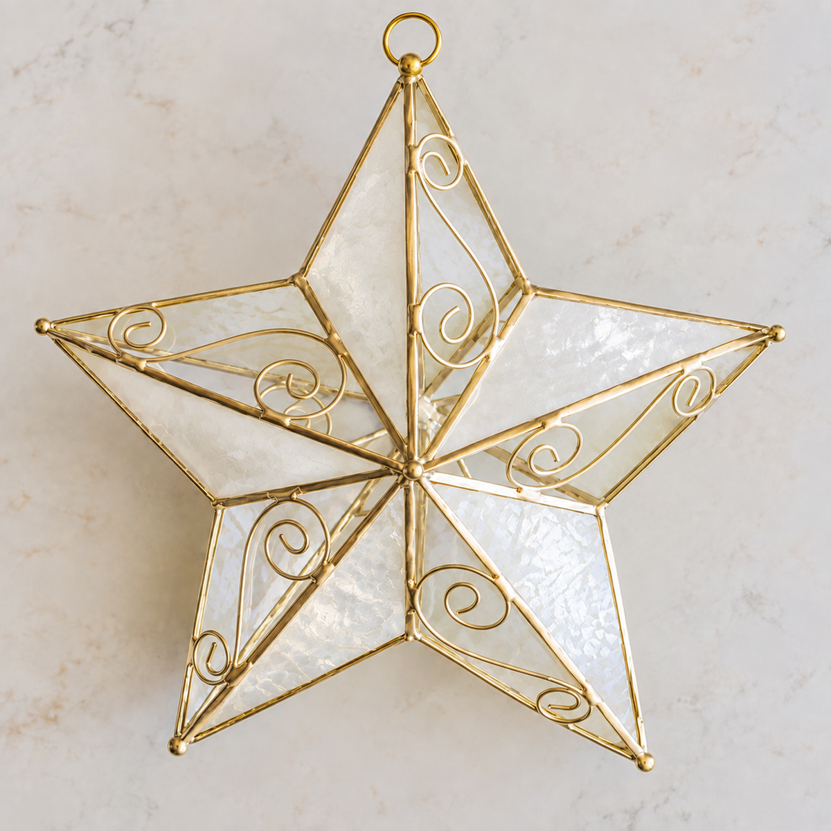 Fancy Star Filipino Capiz Ornament
