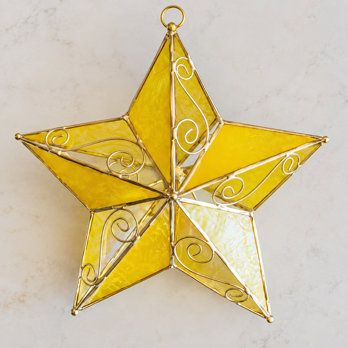 Fancy Star Filipino Capiz Ornament