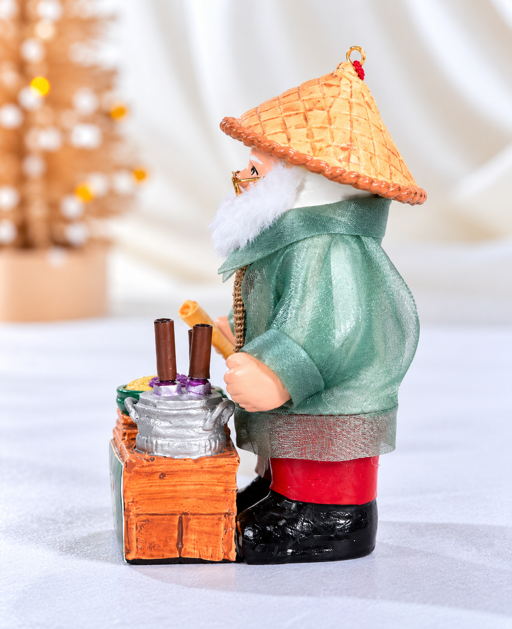 Filipino Santa with Puto Bumbong Christmas Tree Ornament