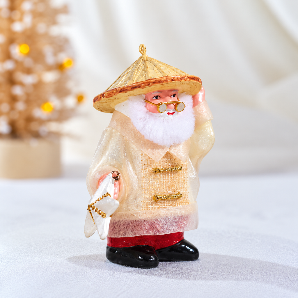 Filipino Santa with Parol Christmas Tree Ornament