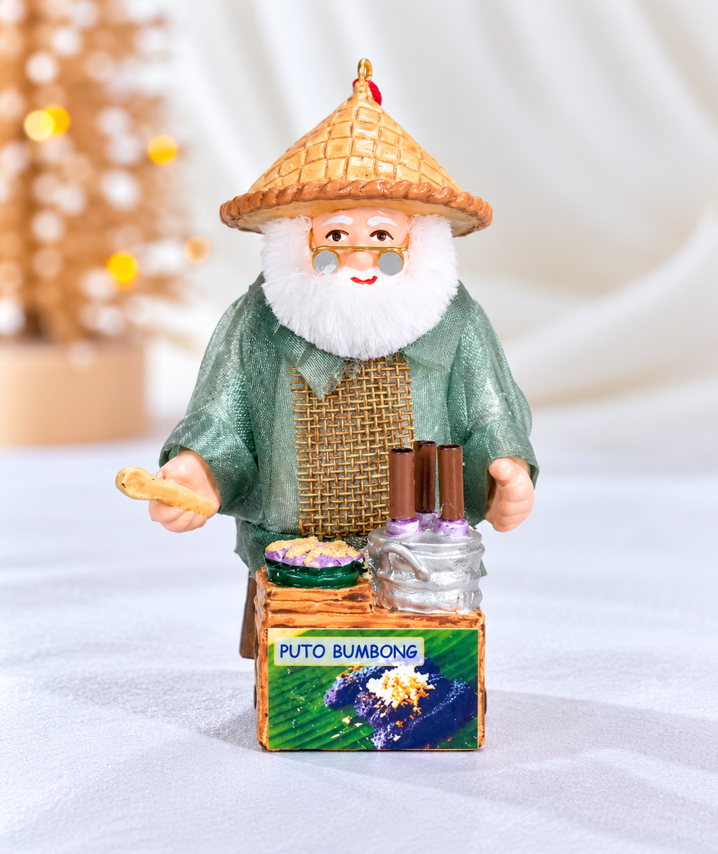 Filipino Santa with Puto Bumbong Christmas Tree Ornament