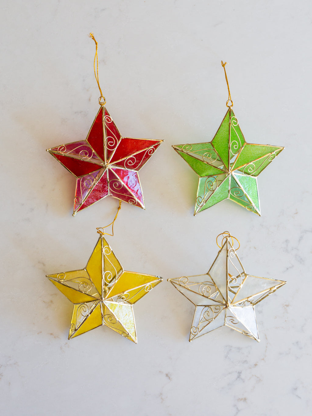 Fancy Star Filipino Capiz Ornament
