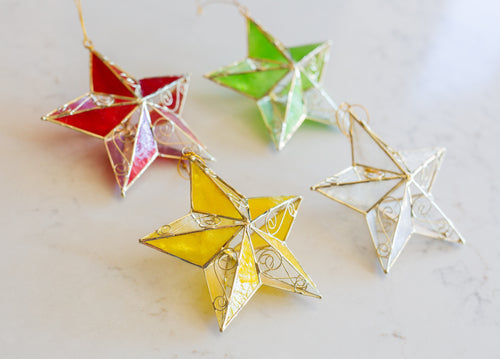 Fancy Star Filipino Capiz Ornament