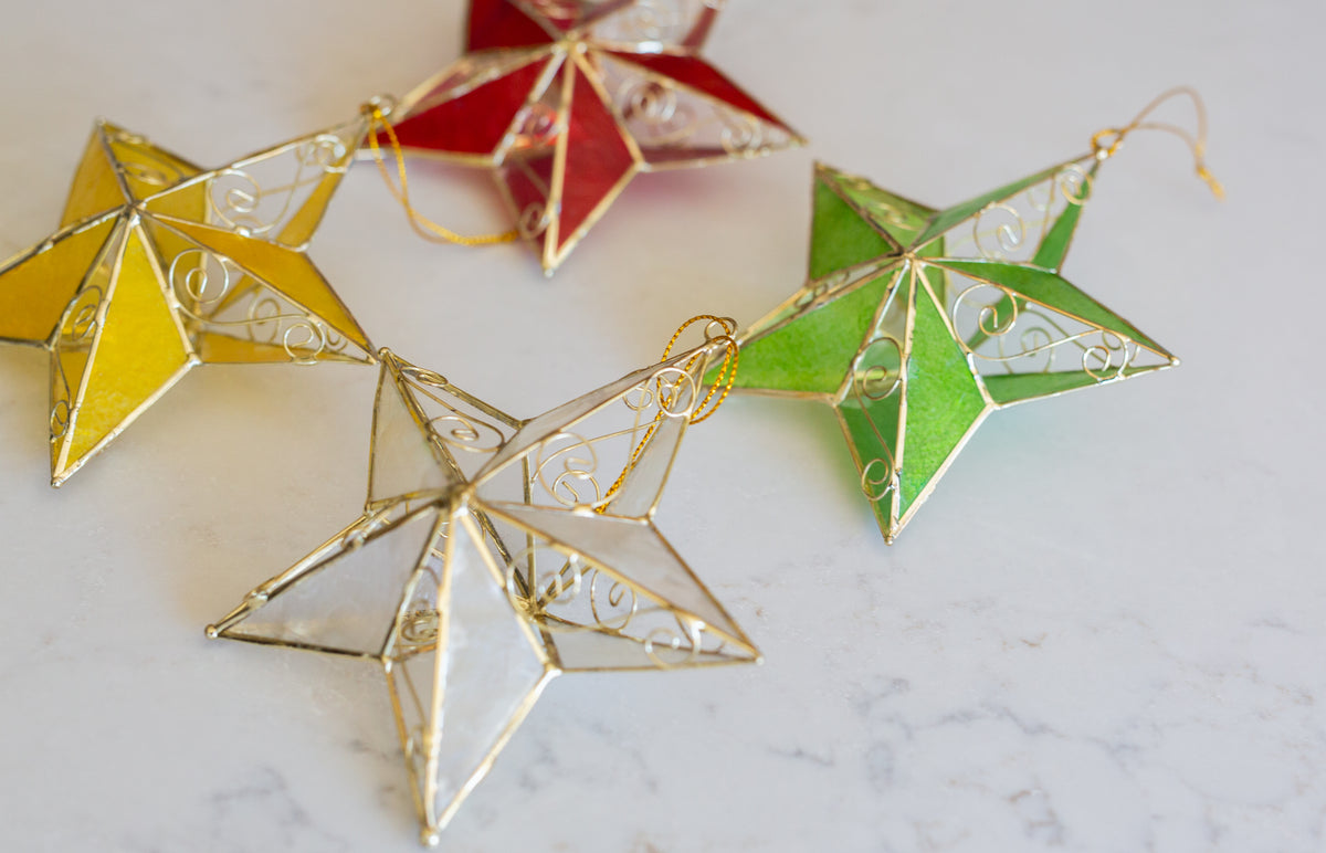 Fancy Star Filipino Capiz Ornament