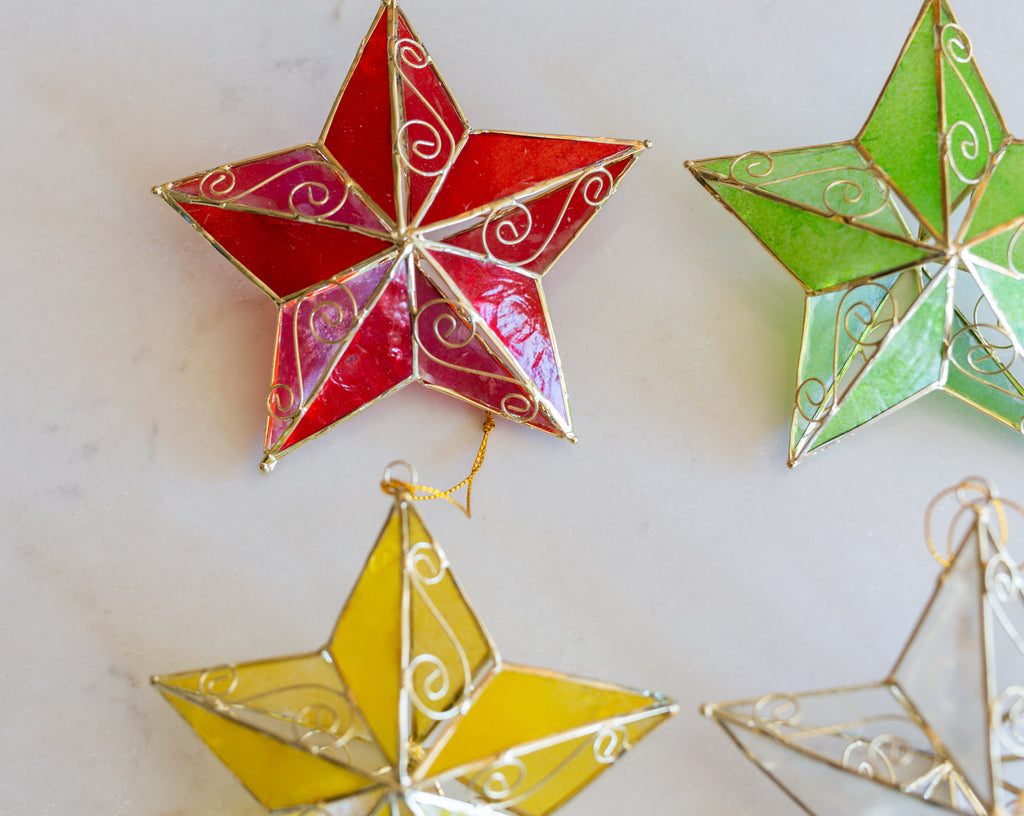 Fancy Star Filipino Capiz Ornament