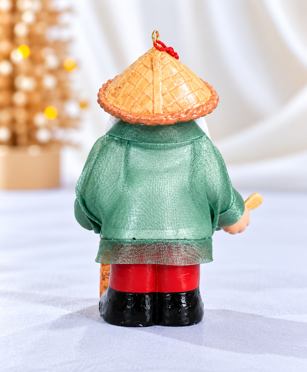 Filipino Santa with Puto Bumbong Christmas Tree Ornament