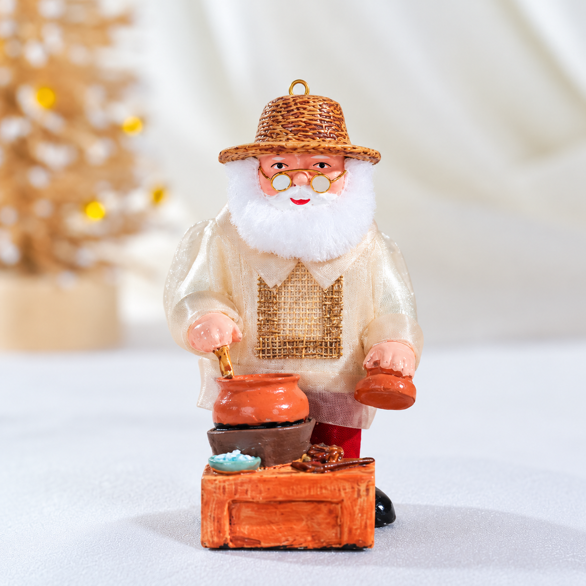 Filipino Santa with Palayok Christmas Tree Ornament
