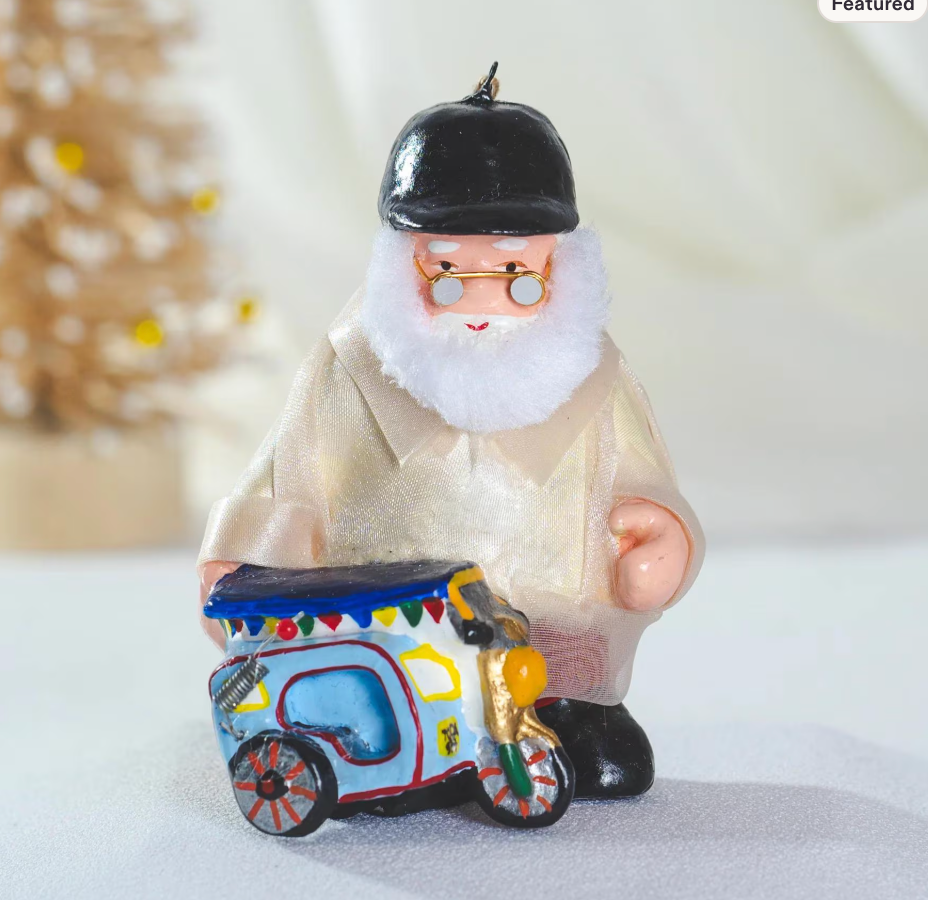 Filipino Santa with Tricycle Christmas Tree Ornament