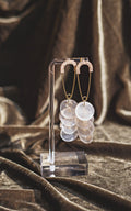 Handcrafted Capiz Shell Safety Pin Statement Earrings